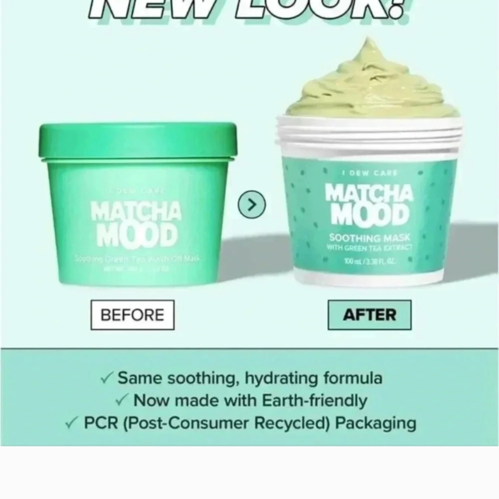 I Dew Care Matcha Mood🫧 Soothing Mask with Green Tea Extract NIB NEW IN BOX - Picture 10 of 16
